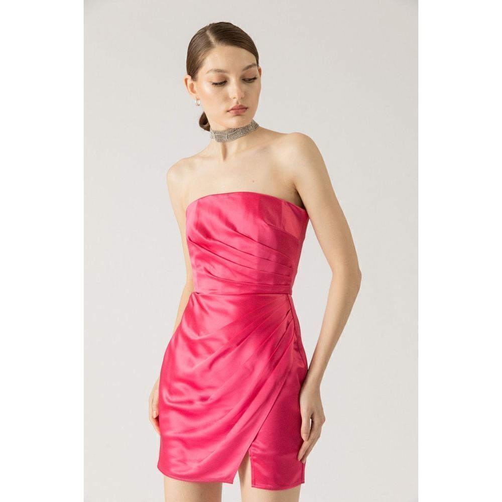 SAU LEE Pria Strapless Barbie Mini Dress Back Zip Hot Pink Womens Size US 6